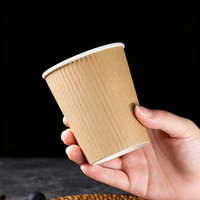 Gobelets en papier ondulé jetables, écologiques et recyclables pour café chaud et thé au lait, isolés, multiformats, rouges – Vendeur direct usine Chine