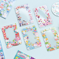 Autocollants arc-en-ciel : Autocollants scintillants d'animaux de dessin animé pour scrapbooking et décoration de journal, 2 pièces par feuille