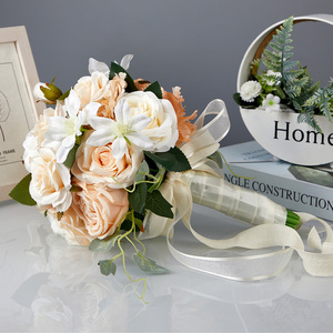 Đám cưới cô dâu tay bó hoa nhân tạo tăng lụa Đầu hiển thị sự kiện trang trí sân khấu bối cảnh Sản phẩm mới sắp xếp hoa - Product Image 3