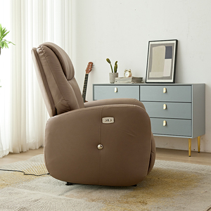 Fauteuil inclinable électrique marron, moderne, en tissu, pour une personne, idéal pour la maison, le bureau ou l'hôtel - Product Image 3