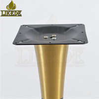 Base de table de luxe en métal doré brossé, rond en acier inoxydable inox, tulipe