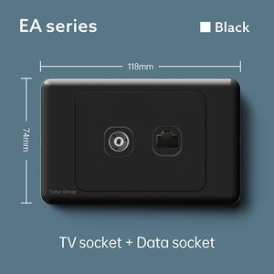 Norme australienne pour prises murales horizontales industrielles pour TV/satellite/ordinateur/téléphonie 10/15A, ignifuges, en polycarbonate - Product Image 5