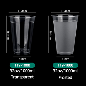 <strong>Custom</strong> Plastic Cup Disposable 32oz Transparent Lemonade <strong>Juice</strong> Drink Cups Frosted Cup with Lids for Bubble Tea Drink Shops - Product Image 2