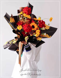 Girasol Dazzle Color Impermeable Flor Papel de regalo Ramos florales Floristería Materiales Revestimiento de almidón Impresión offset - Product Image 4