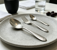 Ensemble de couverts en acier inoxydable 410 de qualité supérieure, couleur argent, pour événements de luxe et banquets