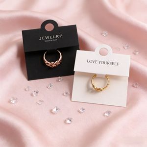 Cartes de présentation de bijoux pliantes à charnière en gros - Emballage de boîte cadeau pour bagues avec fenêtre transparente pour la vente au détail en boutique - Product Image 2