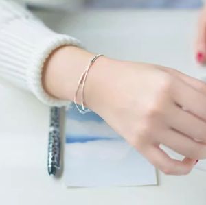 Joyería minimalista temperamento S925 <span class=keywords><strong>plata</strong></span> esterlina doble capa caja cadena encanto pulsera geométrica <span class=keywords><strong>palo</strong></span> pulsera - Product Image 4