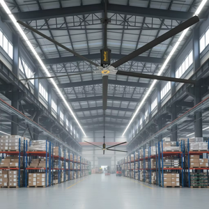 พัดลมเพดานอุตสาหกรรม AUSTAR HVLS รับประกัน 3 ปี ควบคุมผ่านแอป Android เทคโนโลยีอากาศพลศาสตร์ขั้นสูง สำหรับคลังสินค้า โรงงาน ประหยัดพลังงาน - Product Image 1