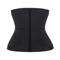 NANBIN Corset amincissant sous-poitrine noir en latex à double ceinture, 9 baleines en acier, soutien rembourré des fesses, grande taille, respirant
