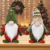 Gnome de Noël vert créatif sans visage, poupée nordique, Père Noël, Rudolph, elfe, peluche décorative pour la maison et les fêtes de Noël