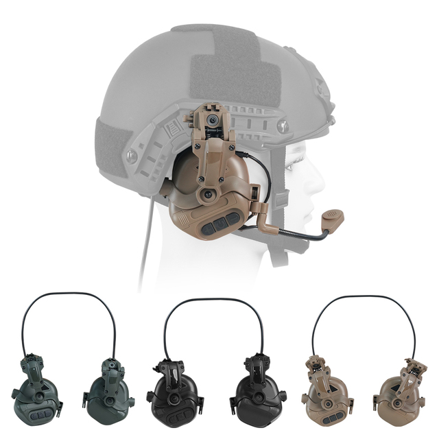 Electronic Communication Tactical Helmet Headset Waterproof Durable Noise Cancelling Earmuff