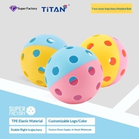 Vente directe usine de balles de tennis 26 trous bicolores en TPE élastique résistant à l'usure 74MM 25g avec logo personnalisable