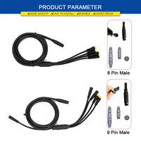 EBike Julet 1T4 1T5 connecteur de câble étanche 8Pin 9Pin câbles de moteur de vélo électrique affichage d'accélérateur Ebrake pour accessoire de vélo électrique