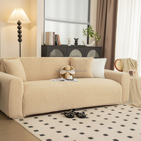 Housse de canapé en polaire Teddy de bonne qualité, douce, élastique, lavable, couverture complète, douce