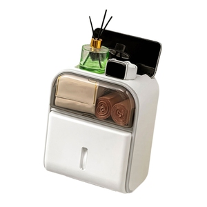 Toilet Tissue Box Wall Mounted Non Perforated <b>Roll</b> <b>Paper</b> Drawer Storage Box Household Bathroom Shelf - Product Image 3