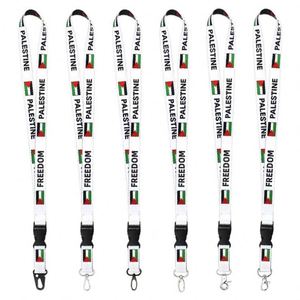 Manufacturer Promotional Bulk Printed Sublimation Logo Custom Palestine <b>Lanyard</b> With Set Item - Product Image 1