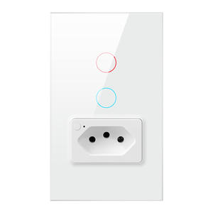 Interruptores de Luz de Pared con Panel Táctil de 2 Ganglios YUHE Brasil 2025 con Enchufes e Interruptor, Material PC - Product Image 1