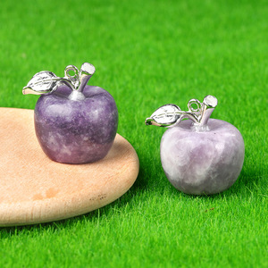 Tendance 2026 : Pendentif artisanal en jaspe Picasso poli, sculpté en cristal, en forme <span class=keywords><strong>de</strong></span> mini pomme d'Adam, objet décoratif en pierre précieuse, ornement cadeau pour la veille <span class=keywords><strong>de</strong></span> Noël - Product Image 3