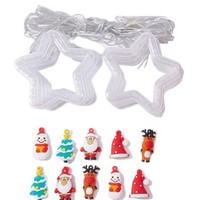 Guirlande LED Étoile à Cinq Branches de Noël, Décoration Festive, Étanche IP55, 8 Modes Clignotants, Cordons en Cuir, Boule à Vœux Créative