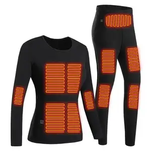 Electric Heated Underwear Set Fleece Lined Thermal Body Suit Men