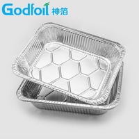 Barquettes carrées en aluminium jetables personnalisées, robustes, de 11*13 pouces, 3550 ml, profondes, moyennes et peu profondes, argentées, avec couvercles