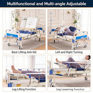 Letto Ospedaliero Manuale con Schienale Regolabile, Sponde Laterali in Alluminio a 6 Barre, Capacità 240kg per Case di Cura - Product Image 5