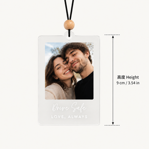 Couple Photo <b>Car</b> <b>Ornament</b> Drive Safe Slogan Wooden Bead String Rearview Mirror Pendant Romantic Love Auto Interior Keepsake Gift - Product Image 6