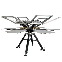 Yinghe New stand 4 6 colores 6 estaciones Máquina automática de serigrafía de camisetas Impresión automática de carrusel con secador flash