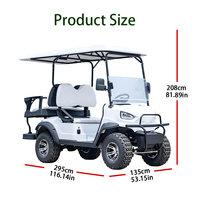 Carrito de Golf Eléctrico de 4 Plazas, Directo de Fábrica Tarion OEM/ODM, Llantas Todoterreno de Aleación de Aluminio de 12'', Autonomía de 90 km, Velocidad de 35 km/h, 60V