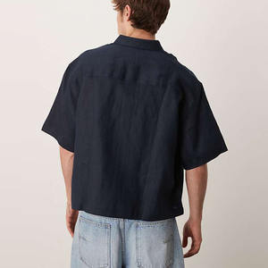 <span class=keywords><strong>Abito</strong></span> Casual da <span class=keywords><strong>uomo</strong></span> con bottone estivo in cotone a manica corta per la parte superiore del corpo taglie forti per uso da spiaggia - Product Image 4