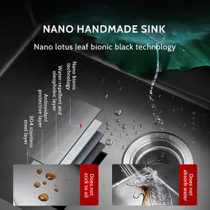 Modern Household Thickening Single Bowl Kitchen Sink Sink Stainless Steel Nano Black Kitchen Sink