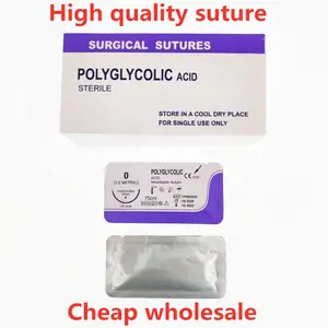 OEM Sutures chirurgicales jetables stérilisées PGA Acide polyglycolique Kit d'instruments chirurgicaux synthétiques Aiguilles chirurgicales de suture