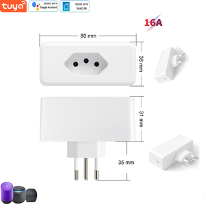 Brasileño Tuya Smart 16A Temporizado Control remoto <span class=keywords><strong>Enchufe</strong></span> de pared <span class=keywords><strong>Enchufe</strong></span> de Alimentación inteligente con conectividad de red <span class=keywords><strong>WiFi</strong></span> - Product Image 1