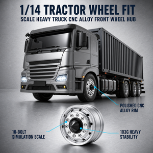 Jante avant en alliage d'aluminium, moyeu de roue hexagonal, pièces de mise à niveau pour camion RC, adaptées aux accessoires de tracteur <span class=keywords><strong>remorque</strong></span> RC <span class=keywords><strong>1</strong></span>/<span class=keywords><strong>14</strong></span> - Product Image 3