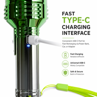 Mini lampe torche solaire LED rechargeable Type-C, lampe de poche COB, lampe de travail à gradient, lampe portative 57g pour le camping et les activités de plein air