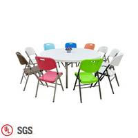 Grande table ronde pour 10-12 personnes, table pliante ronde de 1,8 m pour hôtel, banquet en plein air, table et chaises pour mariage