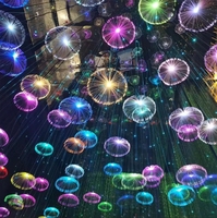 Lumière LED en fibre optique en forme de méduse colorée pour décoration de jardin extérieur pour les fêtes