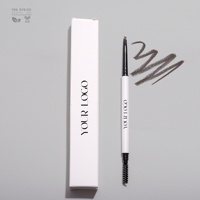 Crayon à sourcils anti-bavures à double embout, tube blanc, pour usage professionnel en salon, pour marque privée OEM