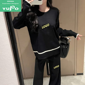 دروما الشتاء أعلى جودة مصمم الملابس الفاخرة سترة الموضة طقم من قطعتين مجموعات النساء - Product Image 1