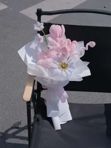 Bouquet <span class=keywords><strong>de</strong></span> tulipes torsadées fait main DIY – Kit <span class=keywords><strong>de</strong></span> matériaux pour fleurs artisanales – Bouquet <span class=keywords><strong>de</strong></span> fleurs tissées à faire soi-même – Cadeau pour petite amie - Product Image 3