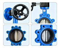 Vanne papillon manuelle en fonte ductile PN16 avec levier, siège EPDM, raccordement par soudure, alimentation en eau DN50-DN600 LANHUI Base CE