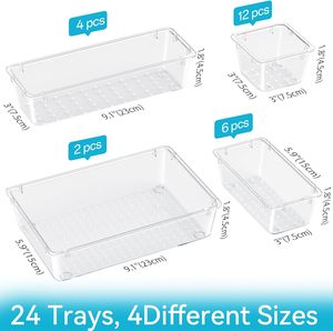 Ensemble de 25 contenants alimentaires rectangulaires en plastique PET, capacité de 3 à 6 L, préservation de la fraîcheur, design multifonctionnel, bacs de rangement - Product Image 1