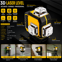 Ensemble d'outils de niveau laser vert de qualité industrielle HIERKIN avec batterie au lithium, boîte à outils auto-nivelante