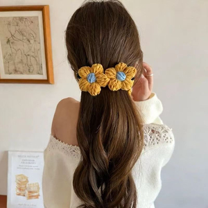 Nuevas Horquillas Elegantes de Felpa con Flores 2026, Diseño de Nicho Popular, Horquillas Lindas para Mujer, Joyería de Moda al por Mayor - Product Image 2