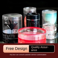 Cylindre en PVC recyclable bouffée en plastique transparent PET boîte d'emballage cadeau cosmétique jetable PP baril avec une haute visibilité