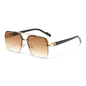 Lunettes de soleil polarisées de luxe, monture demi-cerclée légère, <span class=keywords><strong>pour</strong></span> hommes et femmes, tendance 2026, lunettes Meta unisexes, protection UV400 - Product Image 4
