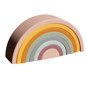 교육 아기 실리콘 무지개 쌓기 장난감 어린이 블록 세트 색상 인식 원형 구름 아치 빌딩 실리콘 재료 - Product Image 2
