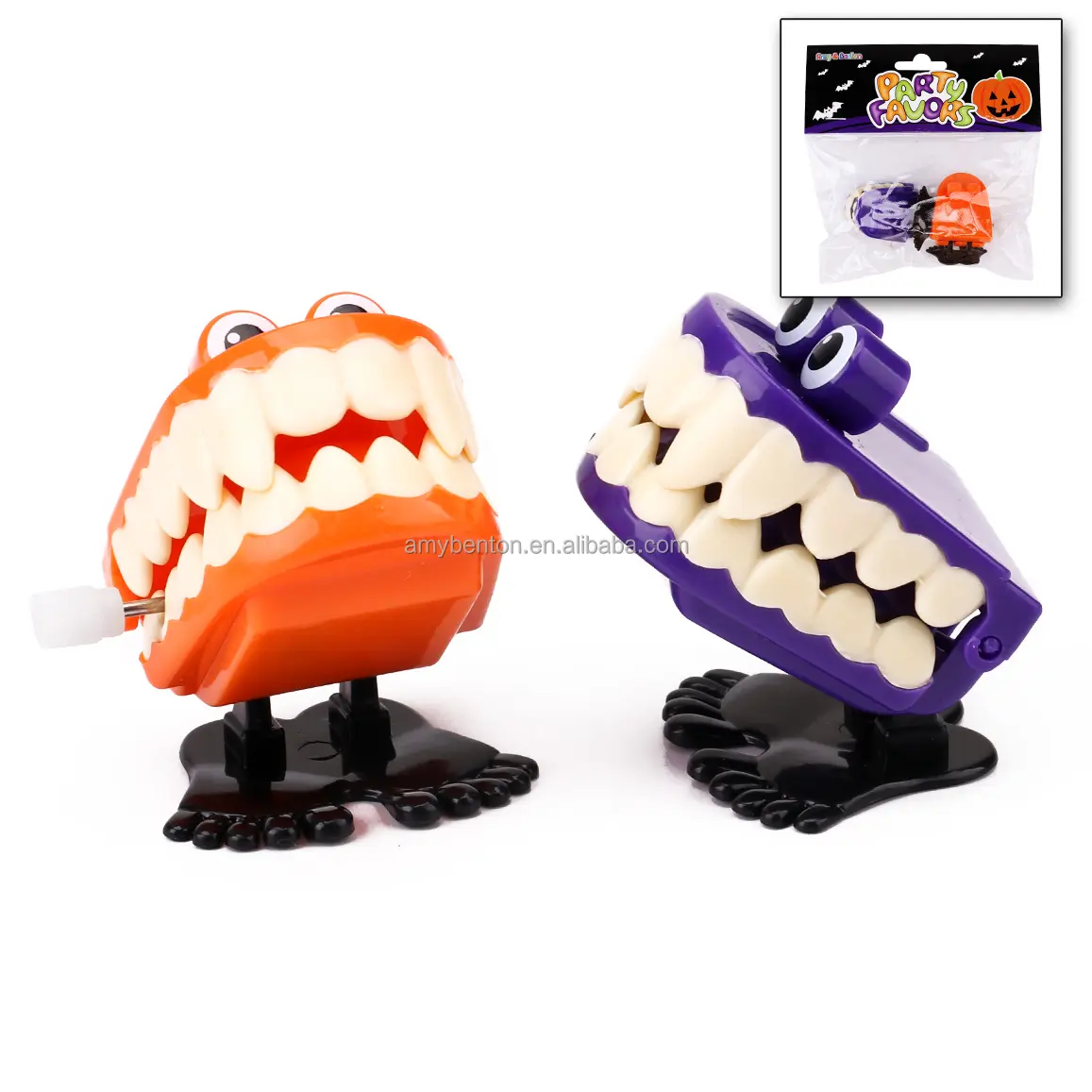 Nouveauté amusant petit horloge jouets marche dents jouets liquidation claquage dents pour fête Halloween Gag montre bureau