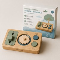 Console sensorielle Montessori en bois personnalisée haute résistance, jouet éducatif pour la motricité fine, planche à glissière et engrenages pour la concentration et la relaxation