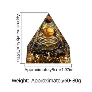 Vendita calda 5cm di resina piramidale incisa piccola palla incisa pietra frantumata epossidica artigianale ornamento di cristallo torre - Product Image 5